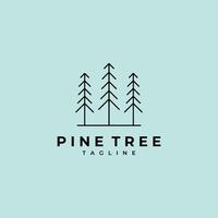 línea Arte pino árbol logo minimalista diseño inspiración imagen vector