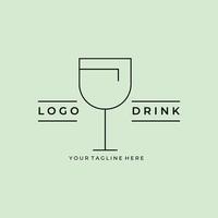 línea Arte bebida minimalista logo diseño vector