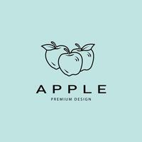 línea Arte manzana minimalista logo diseño vector