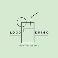 drink line art minimalist logo design vector