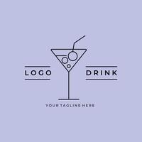line art drink minimalist logo design vector