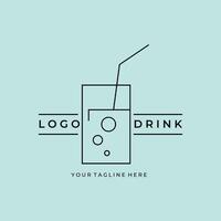 drink line art minimalist logo design vector
