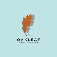 logo Oak leaf icon image flat design long shadow glyph icon silhouette illustration vector