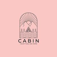 cabin or cottage line art simple logo illustration template icon graphic design vector