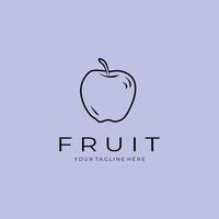 línea Arte Fruta minimalista logo diseño vector