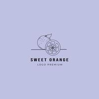 línea Arte dulce naranja minimalista logo diseño vector