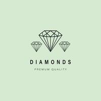 línea Arte diamantes diseño minimalista logo vector