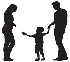 Happy family Silhouette vector