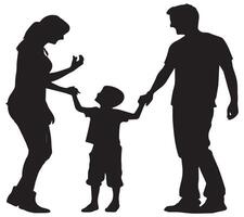 Mother Father Baby Silhouette vector