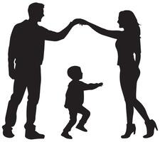 silhouette of family collection vector