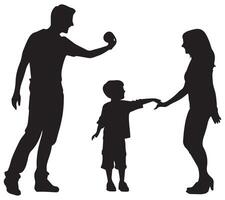 Mother Father Baby Silhouette vector