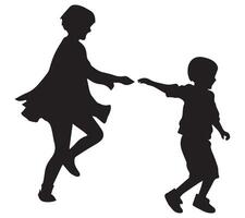 family silhouette white background vector