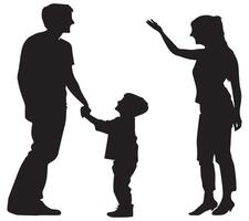 Mother Father Baby Silhouette vector