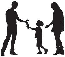 silhouette of family collection vector