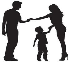 Mother Father Baby Silhouette vector