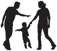 Mother Father Baby Silhouette vector