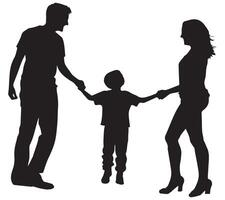 Happy family Silhouette vector