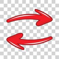 arrow left and right in red color vector