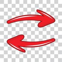 arrow left and right in red color vector