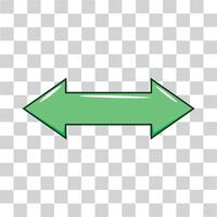 Move left and right or back and forth arrow flat icon for apps and websites green color arrow vector