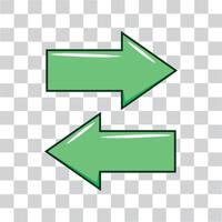 left and right or back and forth arrow flat icon for apps and websites green color arrow vector