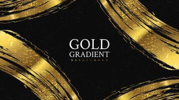 Luxury Gold Grunge Brush Strokes with Texture Effect Isolated on Black Background. Brush Stroke Illustration for Banner, Poster, or Sports. Scratch and Texture Elements For Design vector