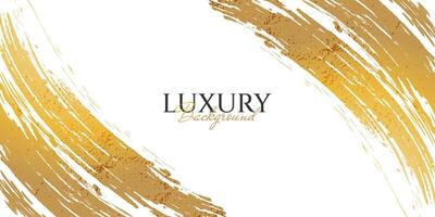 Luxury Gold Grunge Brush Strokes with Texture Effect Isolated on White Background. Brush Stroke Illustration for Banner, Poster, or Sports. Scratch and Texture Elements For Design vector