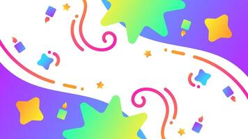 Fun Colorful and Creative Background with Candles and Simple Shapes. Abstract Background for Children or Party Celebration vector