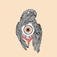 Eagle and Eye Illustration for Tattoo Inspiration vector