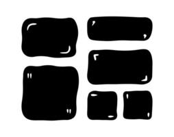 Doodle shapes and frames for social media. Black abstract isolated text box. Speech bubble blobs for dialog vector