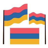 Flat Illustration of the Armenia flag. Armenia national flag design. vector