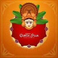 Indian traditional Happy Durga puja and happy Navratri celebration background vector