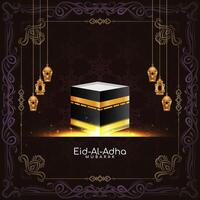 Religious Eid Al Adha mubarak islamic festival card design vector