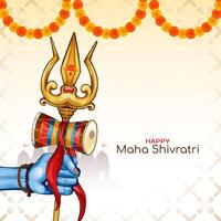 Beautiful Happy Maha Shivratri hindu cultural festival background vector