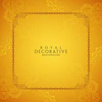 Ethnic decorative floral frame beautiful classic background vector