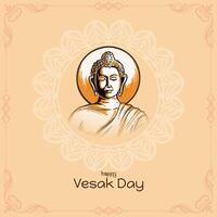 Happy Vesak day or mahavir jayanti background with lord buddha vector