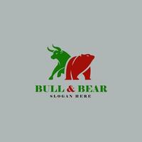 Bull and Bear Wall Street Logo vector