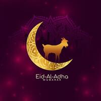 Traditional Eid Al Adha mubarak islamic festival background vector