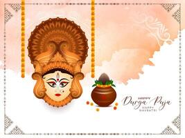 Beautiful Durga Puja and Happy navratri Indian festival devotional background vector