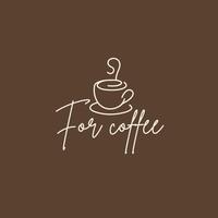 Coffeeshop Logo, Text with Coffee Cup and Swirling Steam, logo template vector