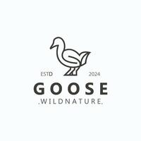 Animal Goose bird logo with modern style inspiration. premium design vector