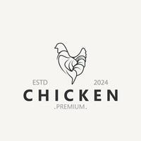 pollo granja logo diseño, animal icono para comestibles, Carnicero comercio, granjero mercado ganado modelo vector