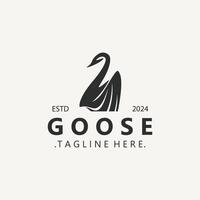 Animal Goose bird logo with modern style inspiration. premium design vector