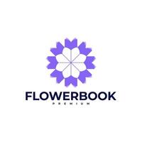 flor libro florista logo icono ilustración vector