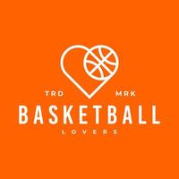 LOVE BASKETBALL LOVERS FANS CLUB HIPSTER VINTAGE LOGO ICON ILLUSTRATION vector