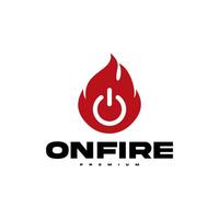 ON FIRE FLAME LOGO ICON ILLUSTRATION vector