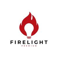 FIRE LIGHT BULB FLAME LOGO ICON ILLUSTRATION vector