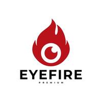 EYE FIRE FLAME LOGO ICON ILLUSTRATION vector