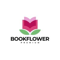 BOOK FLOWER BLOOM LOGO ICON ILLUSTRATION vector