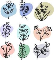 boho flower and leaf design for templates. vector